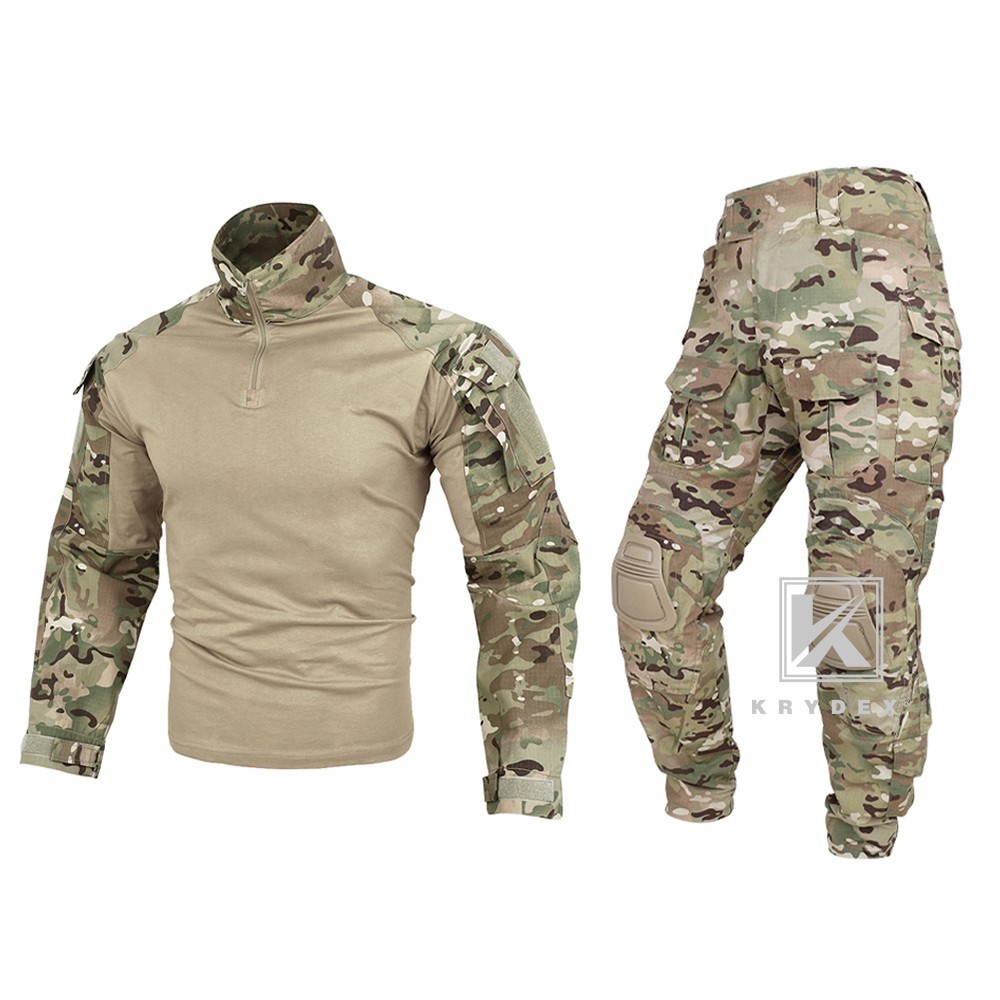 KRYDEX G3 Combat Uniform Tactical Clothes Shirt & Pant w/ Elbow Pads & Knee Pads
