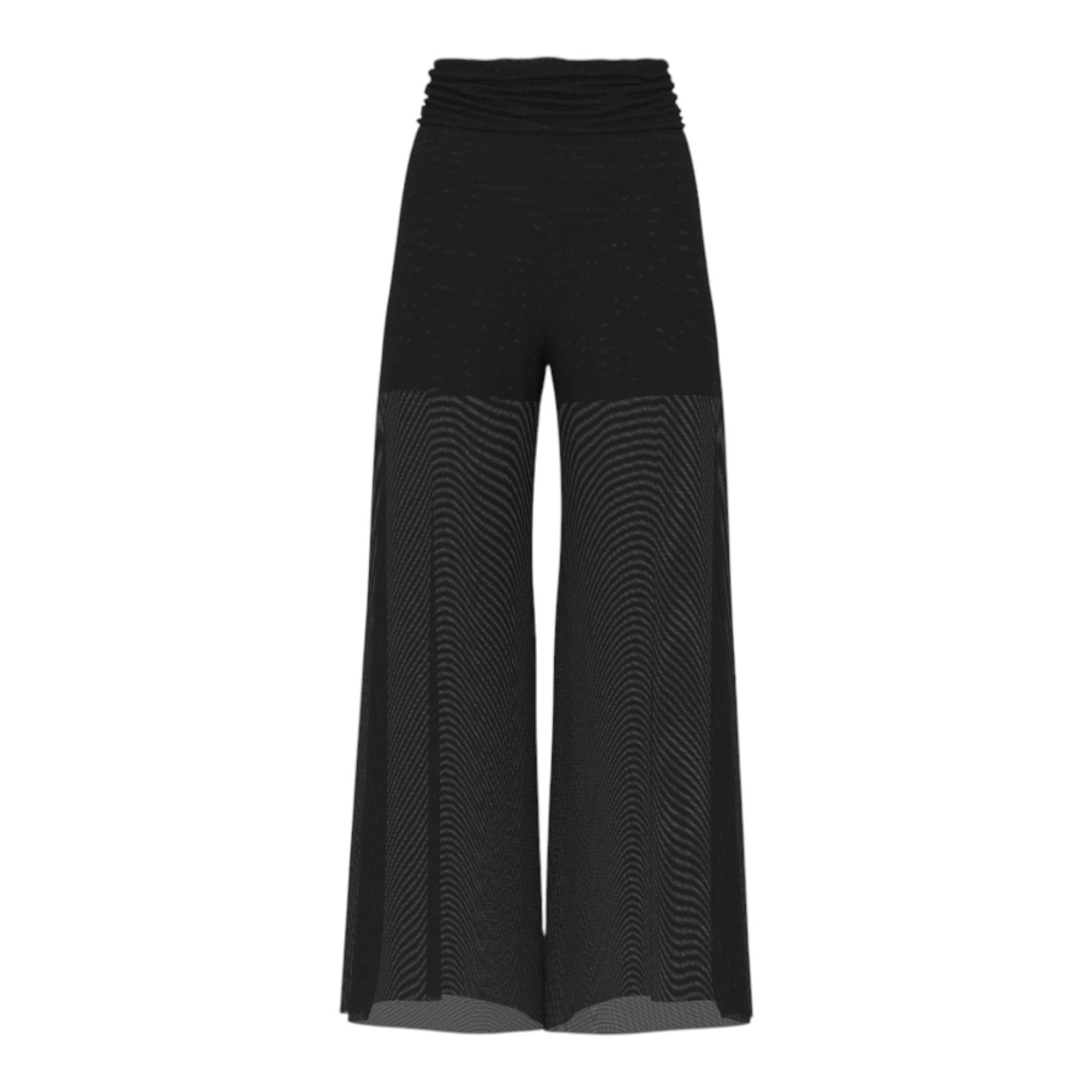 VICTORIA’S SECRET SWIM Black Beachwear Wide-Leg Pants & Mesh Cowl Halter Top