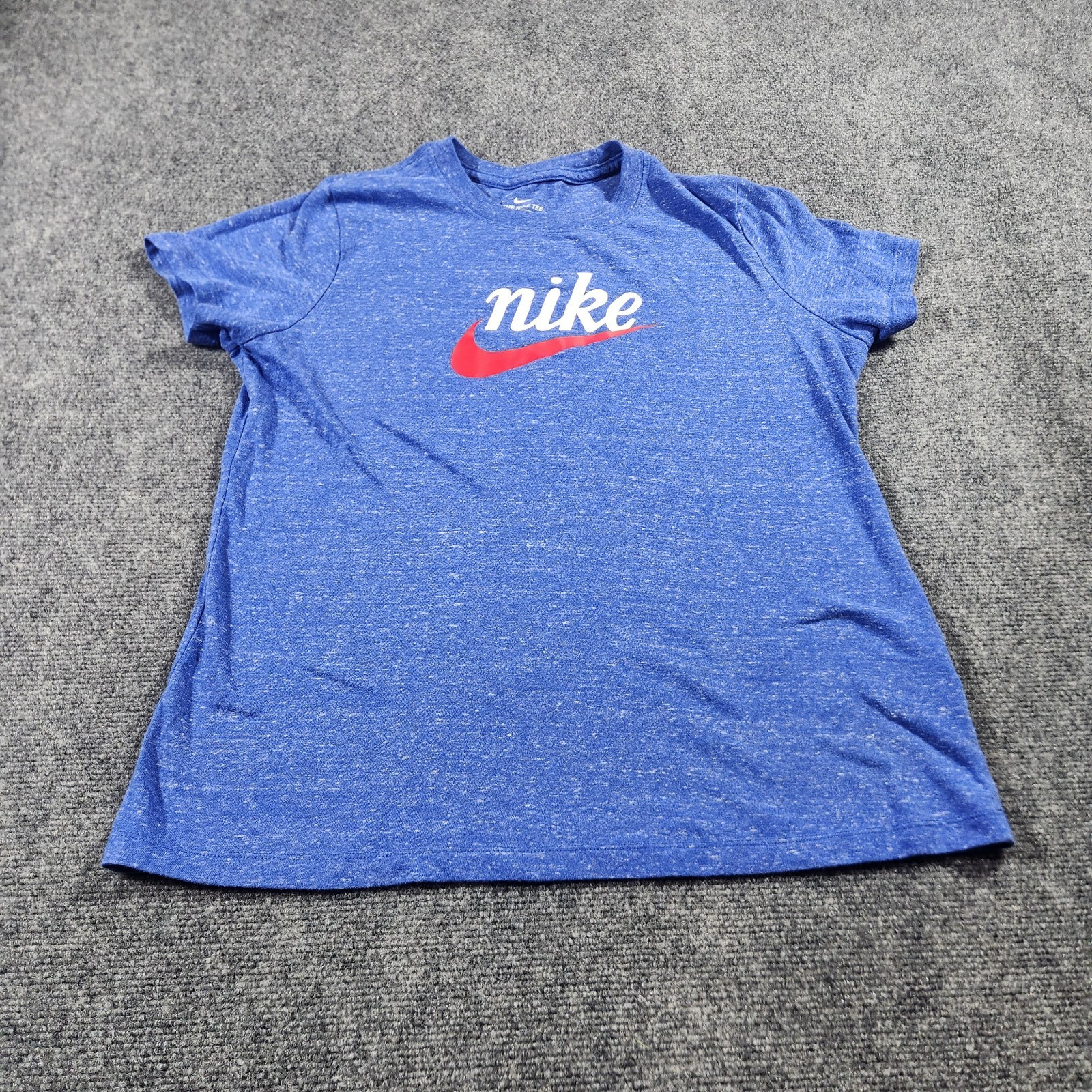Nike Shirt Youth Large Short Sleeve Blue Logo Casual Sports Outdoor School Tee