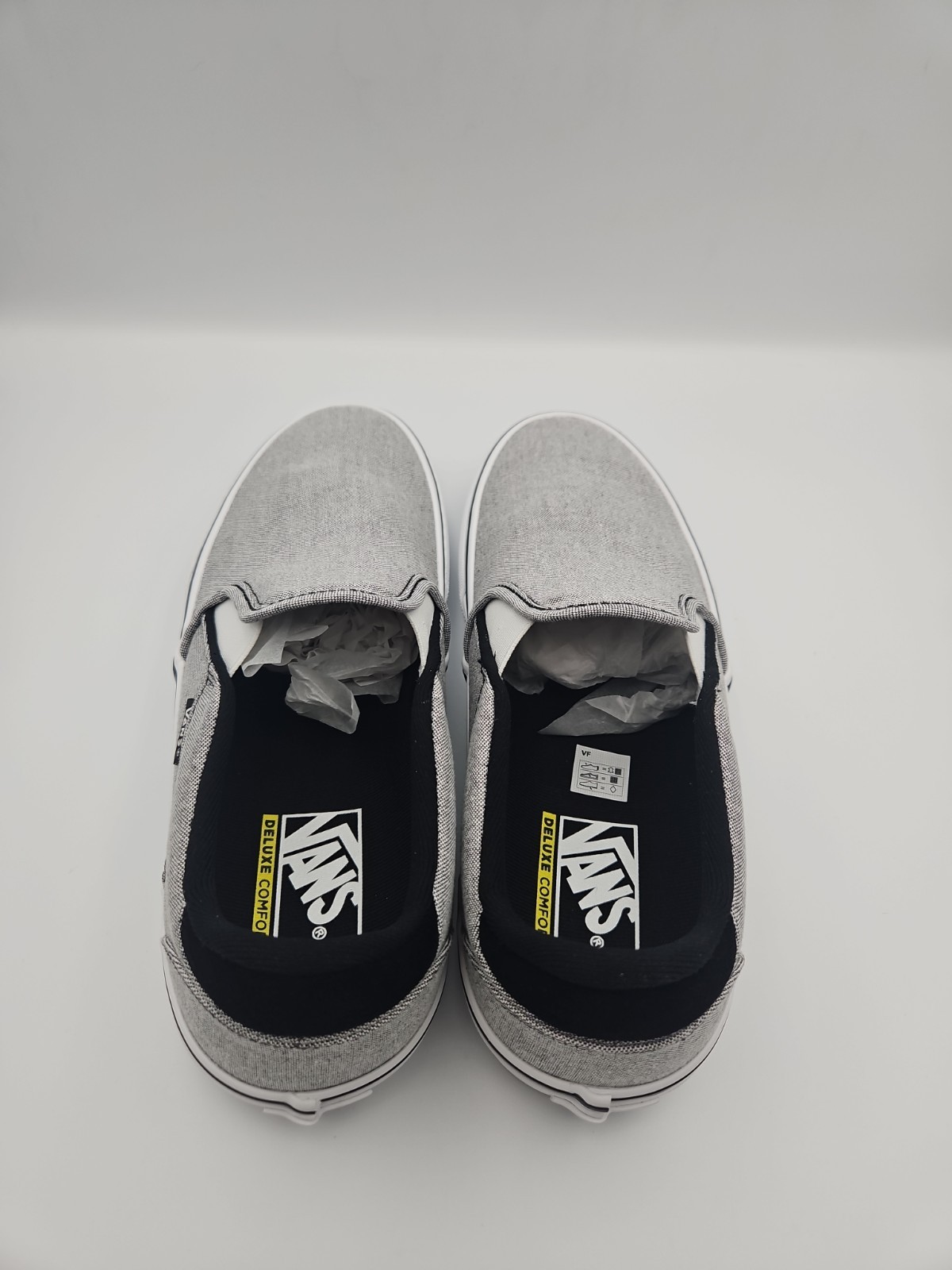 Vans Asher Deluxe Slip-On Sneaker Summer Canvas Black- Men’s Size 8.5
