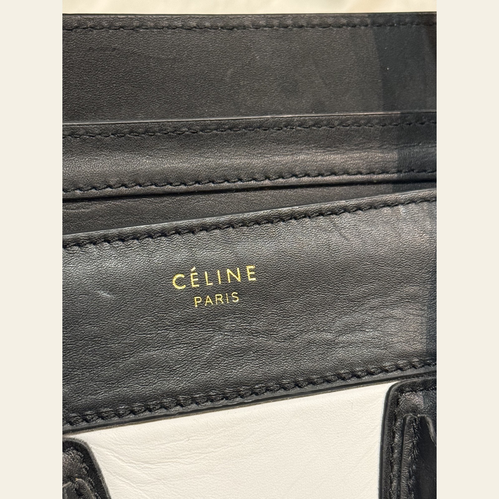 Celine Mini Luggage Tote Black White Bicolor Calfskin Phoebe Philo Era