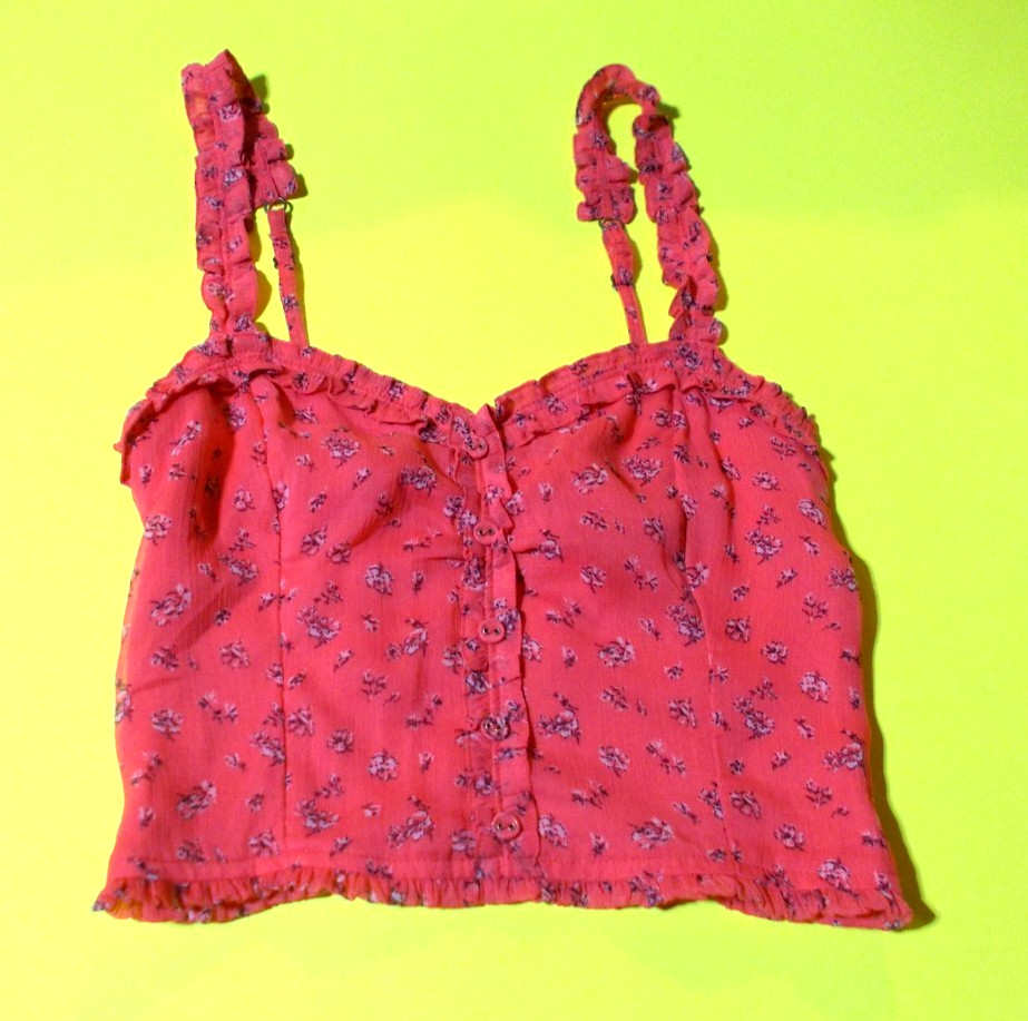 Abercrombie & Fitch Women Camisole Size XXS Coral Color Floral EUC