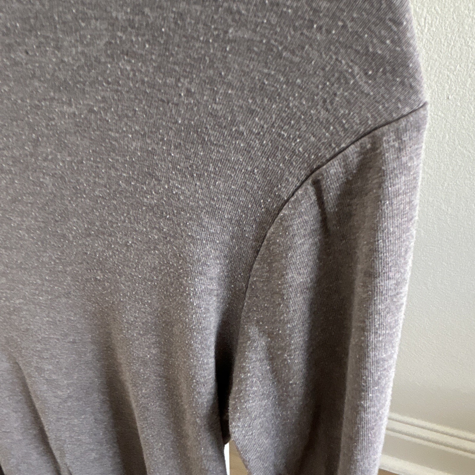 UNIQLO Men’s Gray Solid Cotton Jersey Crew Neck Long Sleeve T-Shirt Size M