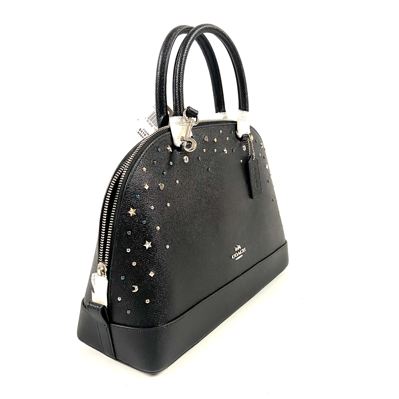COACH SIERRA SATCHEL WITH STARDUST STUDS F22300 Black