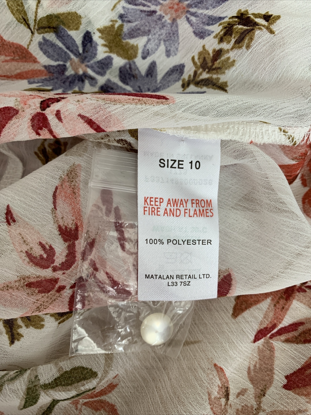 Matalan Papaya Floral Chiffon Cold Shoulder Summer Blouse Top Size UK 10