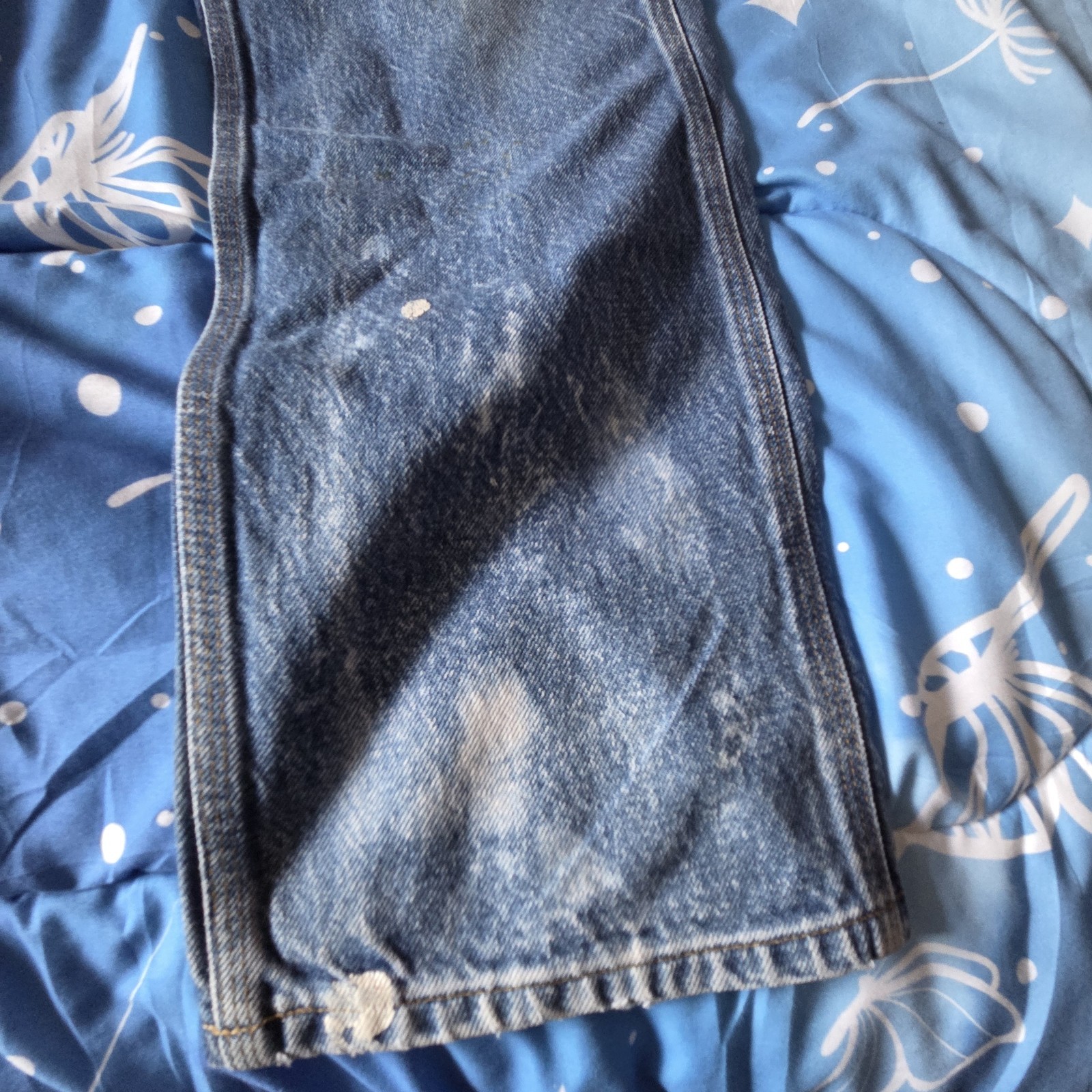 Carhartt Paint Splatter Work Jeans Mens Blue Denim Distressed Painter
