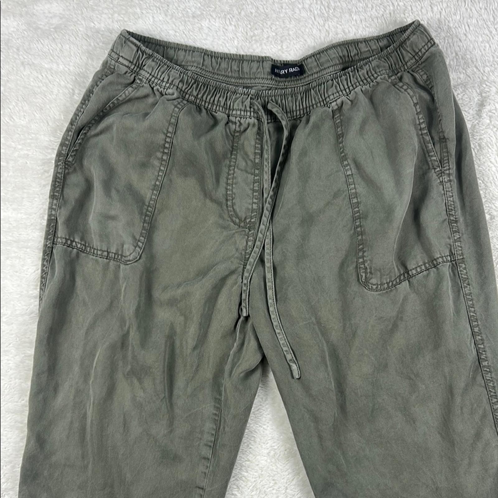 Hilary Radley Women’s Olive Green Drawstring Pants Lightweight Pull On Trousers