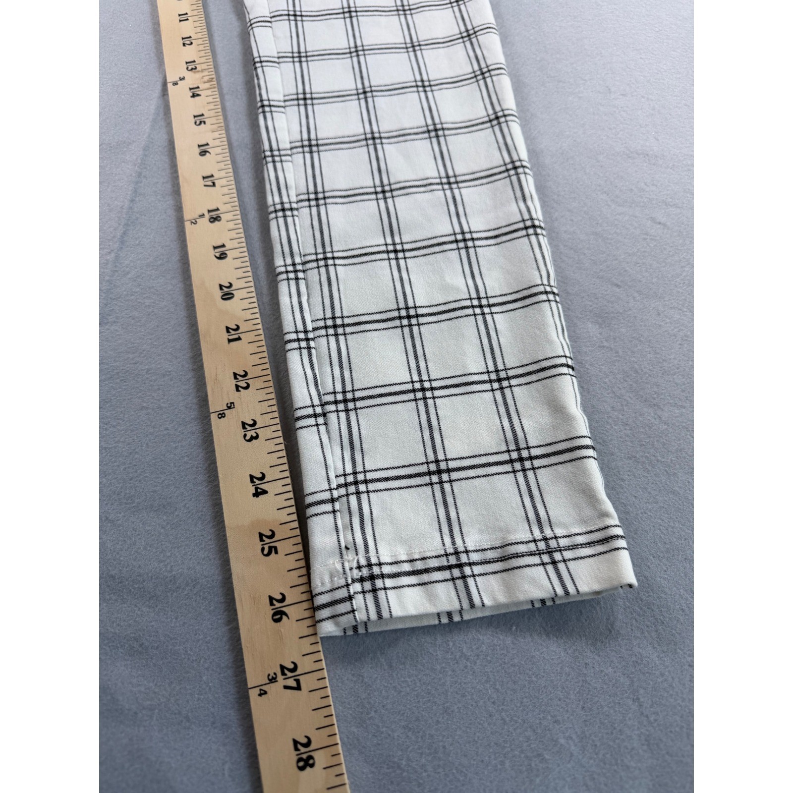 Tommy Hilfiger Womens White Black Plaid Pull On Skinny Pants Size 8
