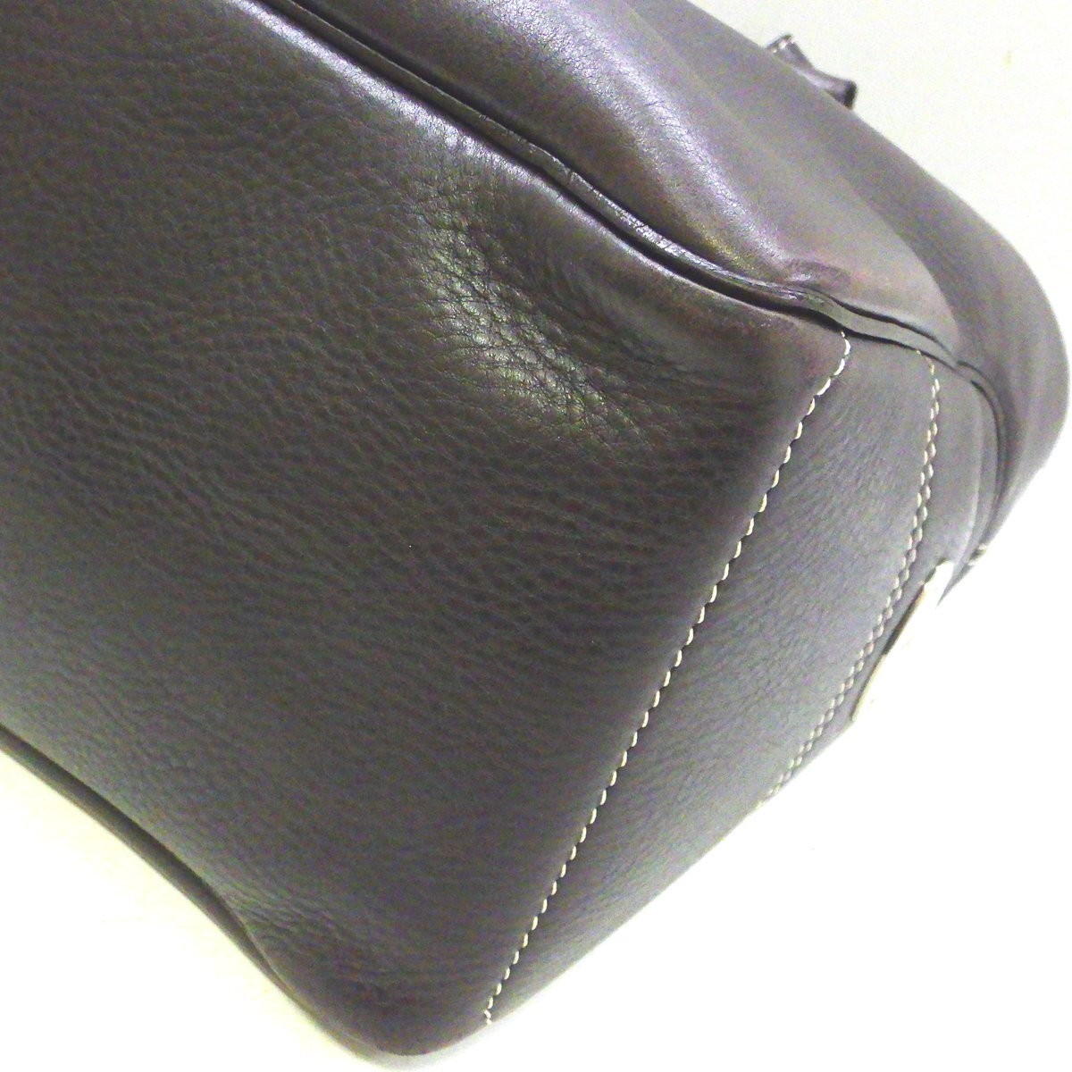 CELINE Hand Tote bag Boogie Bag Dark Brown Leather Authentic excellent F/S