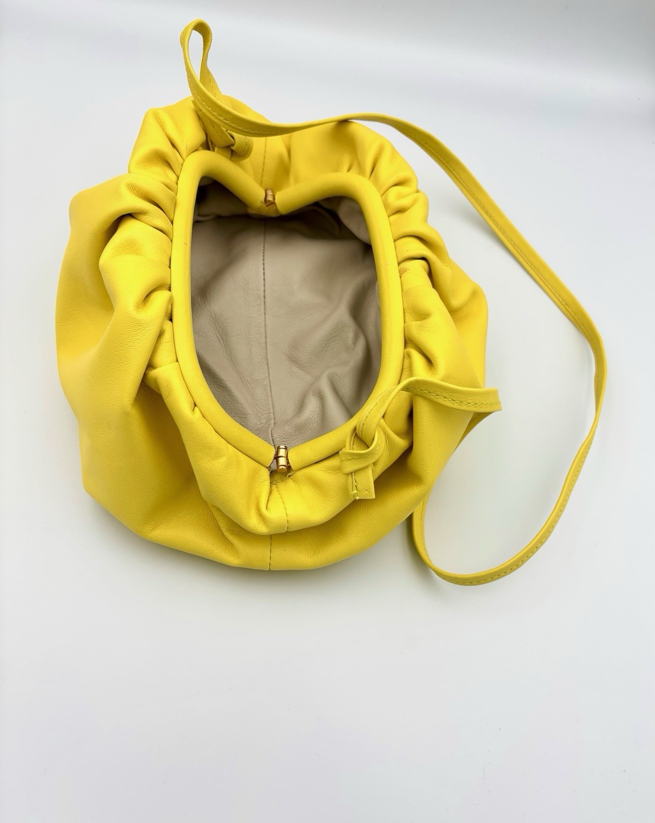 Handmade clutch bag (Bottega Veneta Pouch style) with shoulder strap