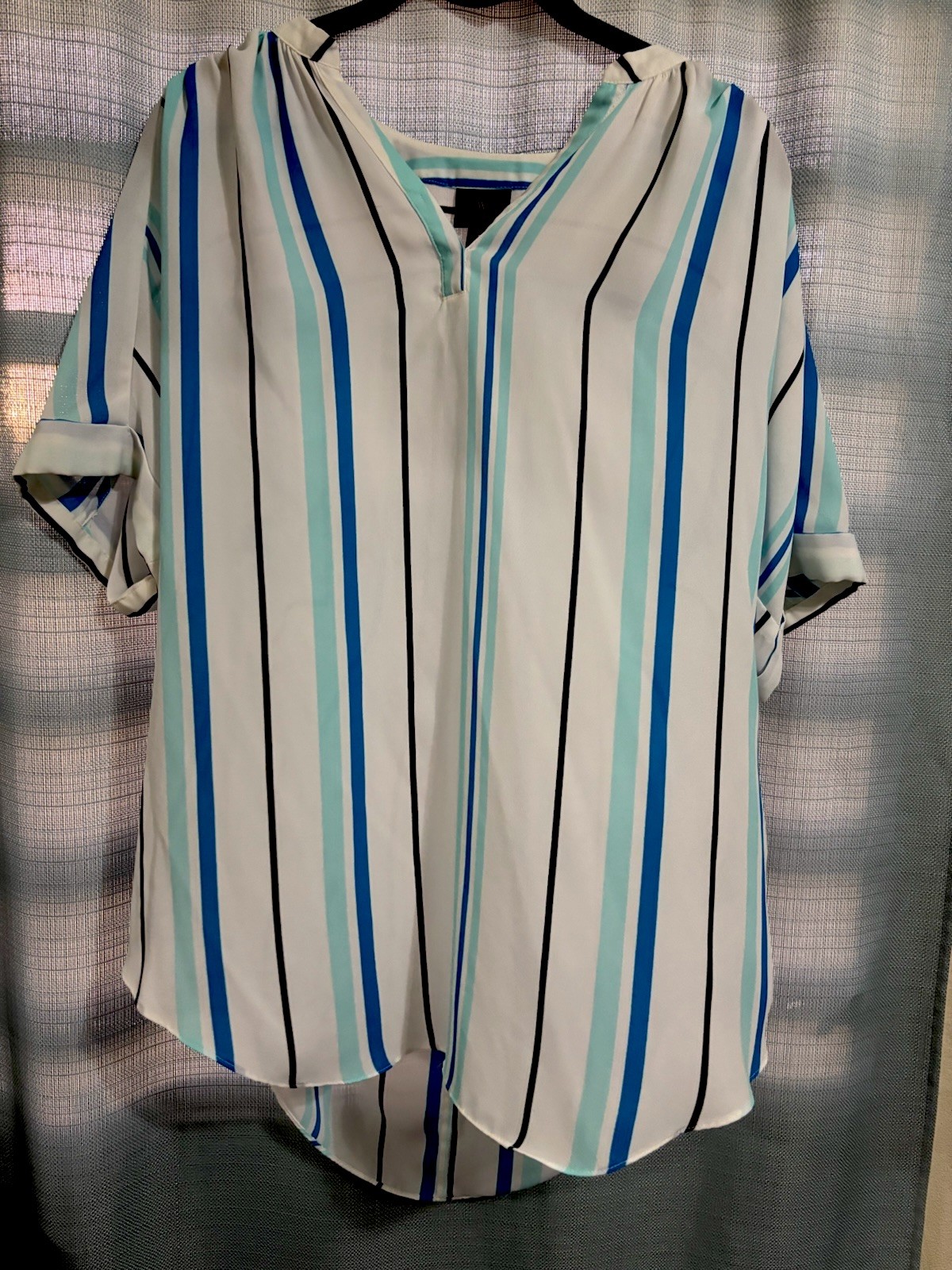 Worthington Women’s Striped Blouse Top, Casual Oversized Tunic, Size Small