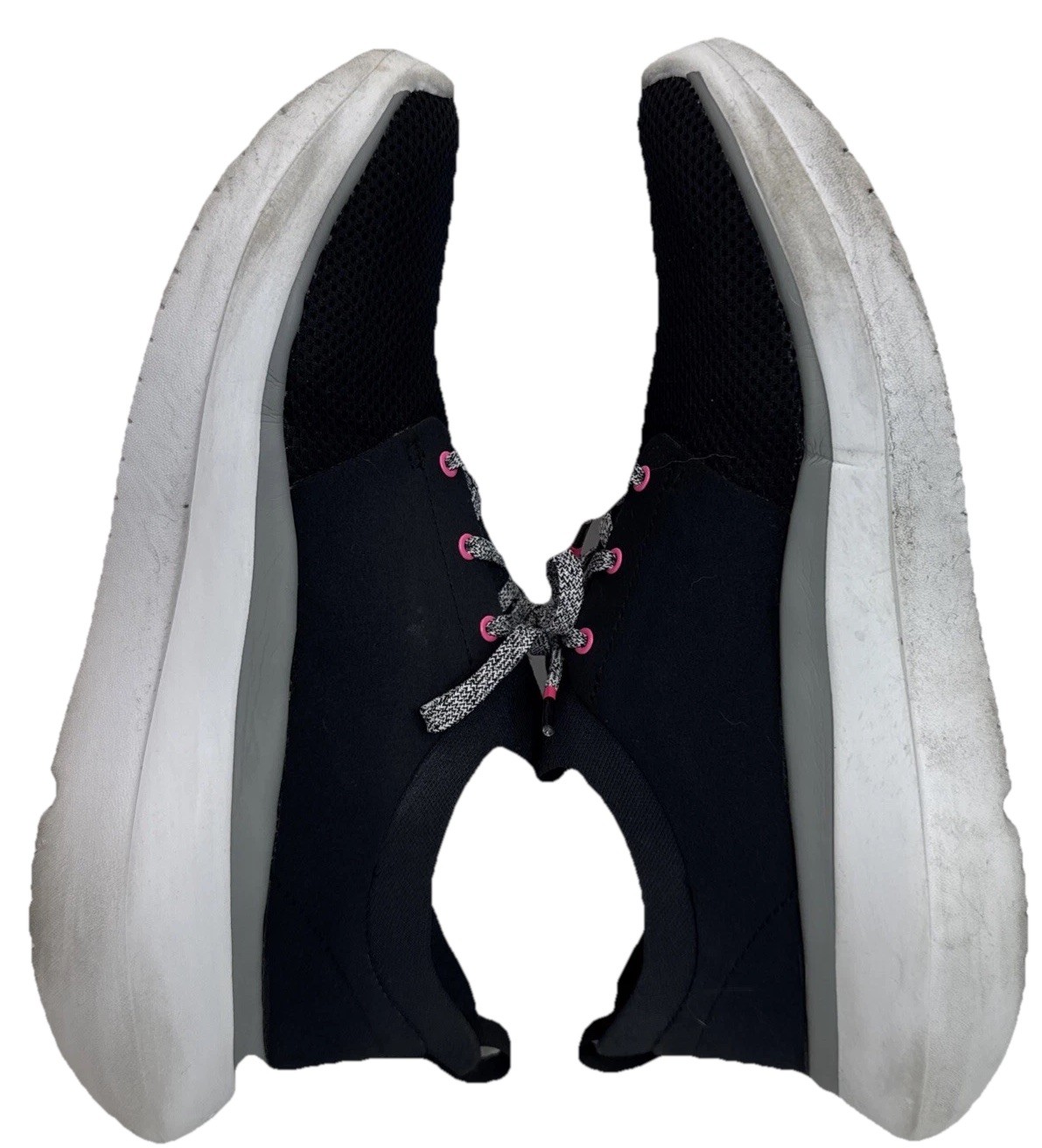 OOFOS OOmy Stride Womens 11 Recovery Black White Gray Pink Comfort Walking Shoes