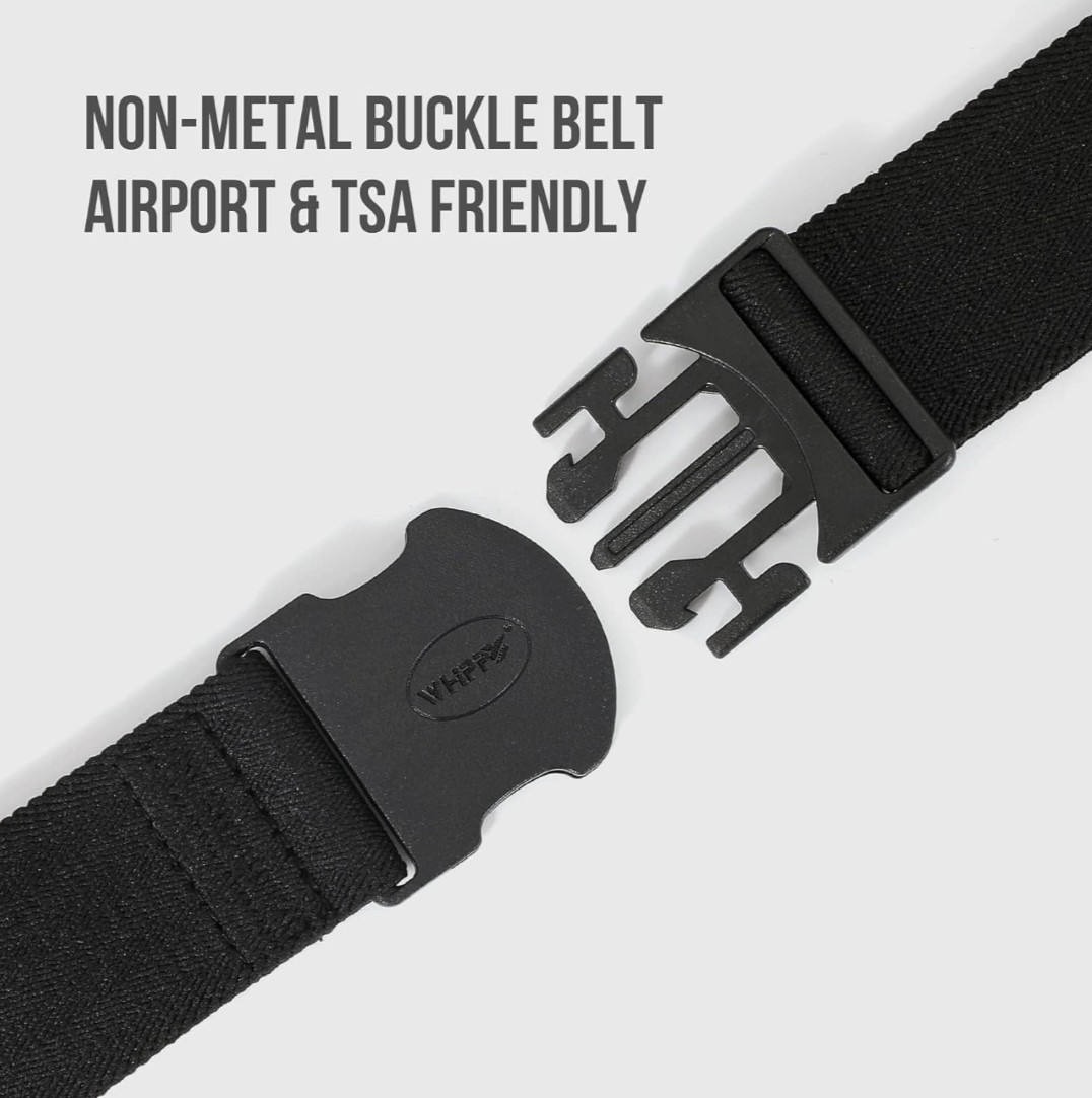 Men Women Elastic Stretch Adjustable up to 55″ Waist 1.5″ Wide Polyester Black
