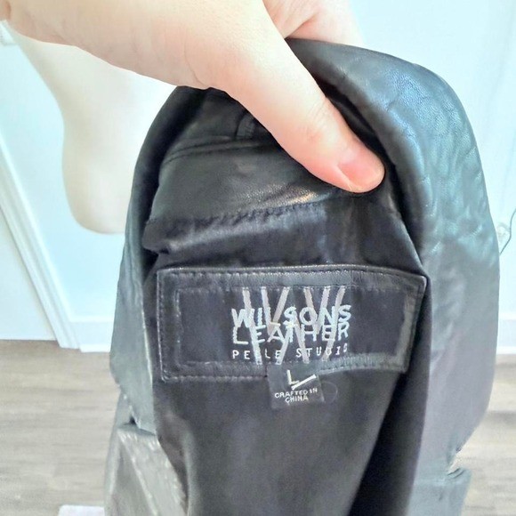 Wilson’s Leather Black 100% Genuine Leather Blazer Size L