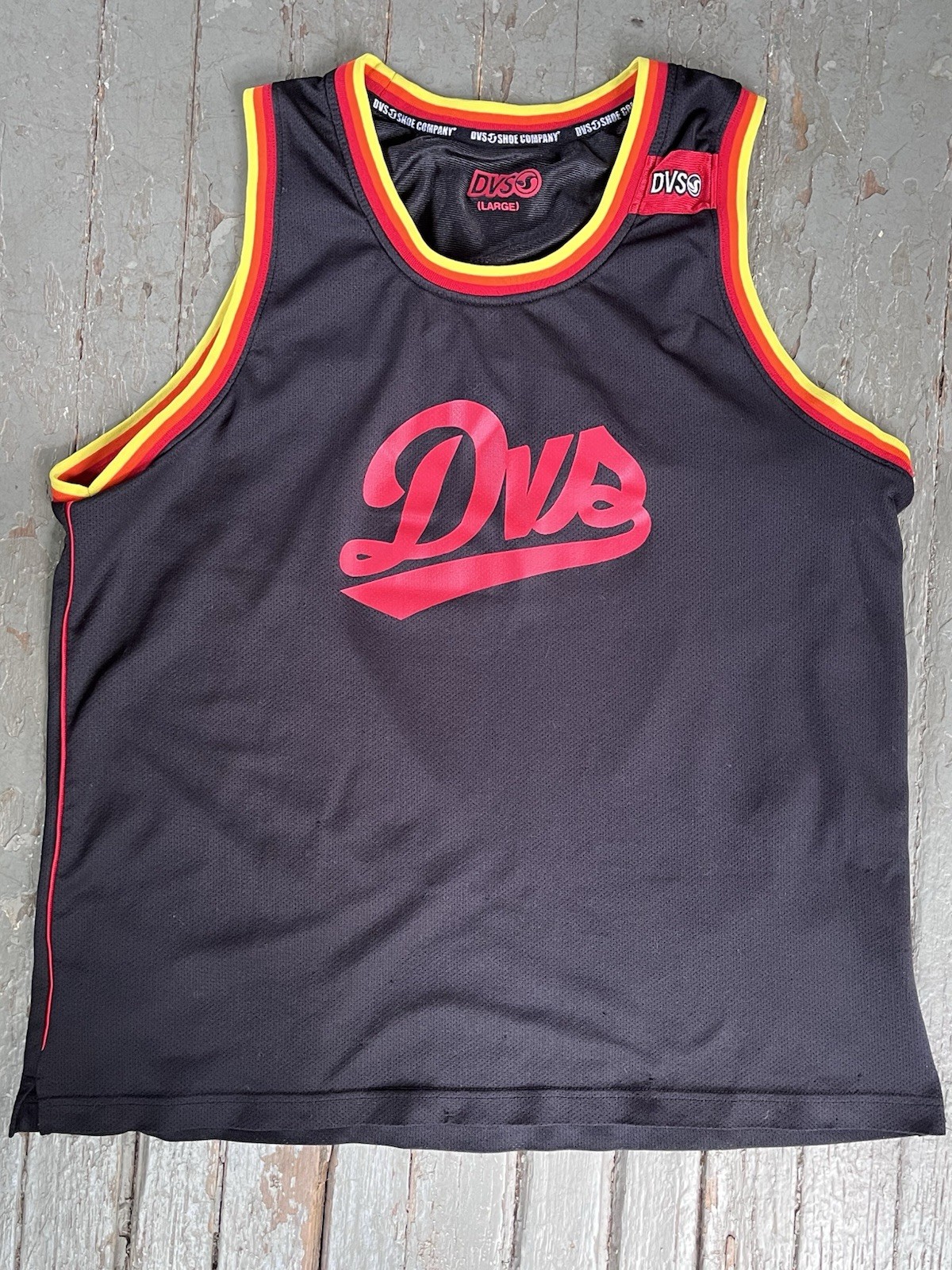 Vintage Y2K DVS Shoe Company Jersey Men’s Large Black Tank Top/Jersey Skate