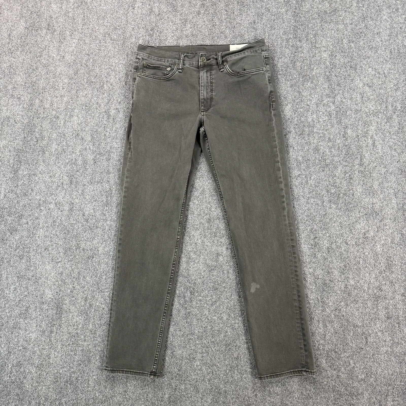 Rag & Bone Fit 2 Slim Jeans Mens 33×30 Gray Charcoal Wash Denim Pants Tapered