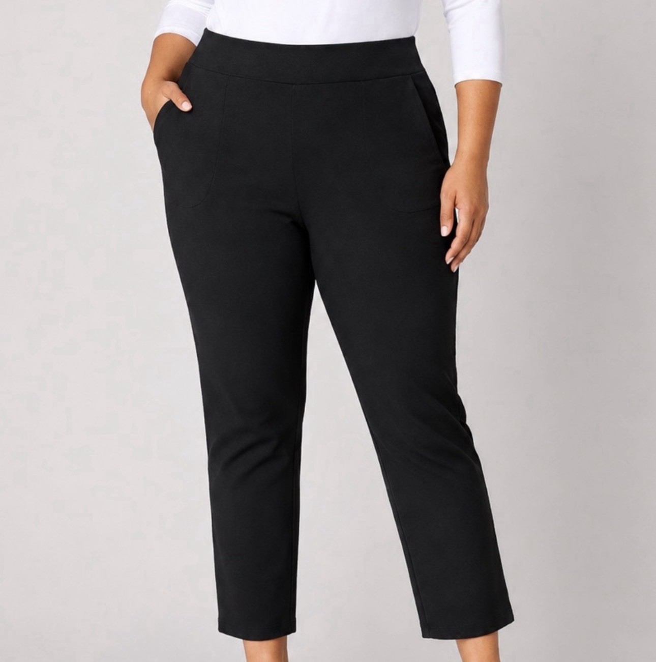 Denim & Co. Women’s Petite Pants MP EasyWear French Terry Pant Black A671464