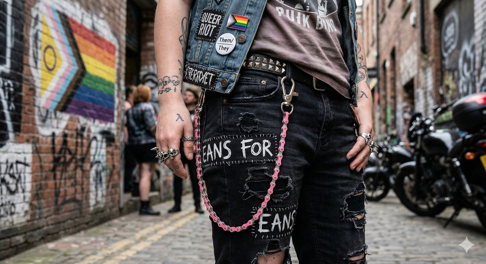 Handcrafted Upcycled Bike Chain Wallet Chain | Biker Punk Y2K Alt | 7 Colors