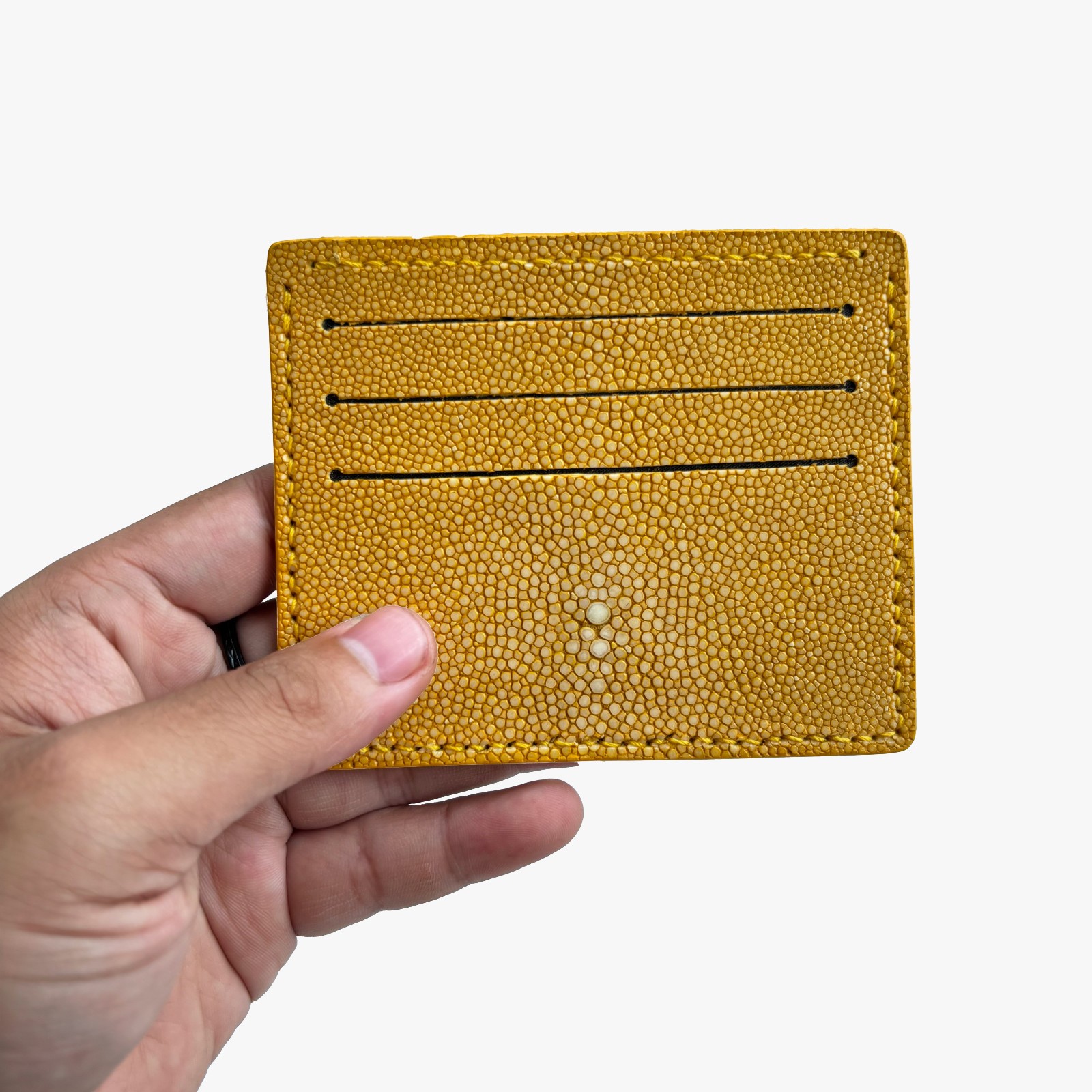 New Real Genuine Leather Minimalis Card Wallet Slim Yellow Multi Card Holder