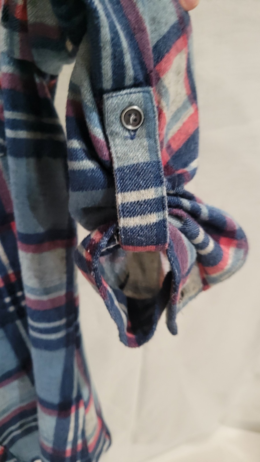 Vanity Women’s Plaid Flannel Button-Up Shirt Blue/Red/White Long Sleeve S