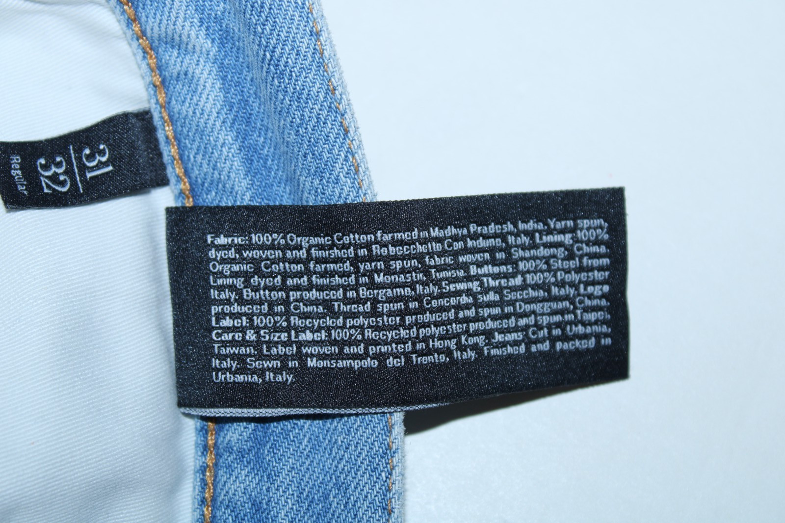 Asket Men’s 31×32 (Fits like 34) Light Blue Straight Leg The Washed Denim Jeans
