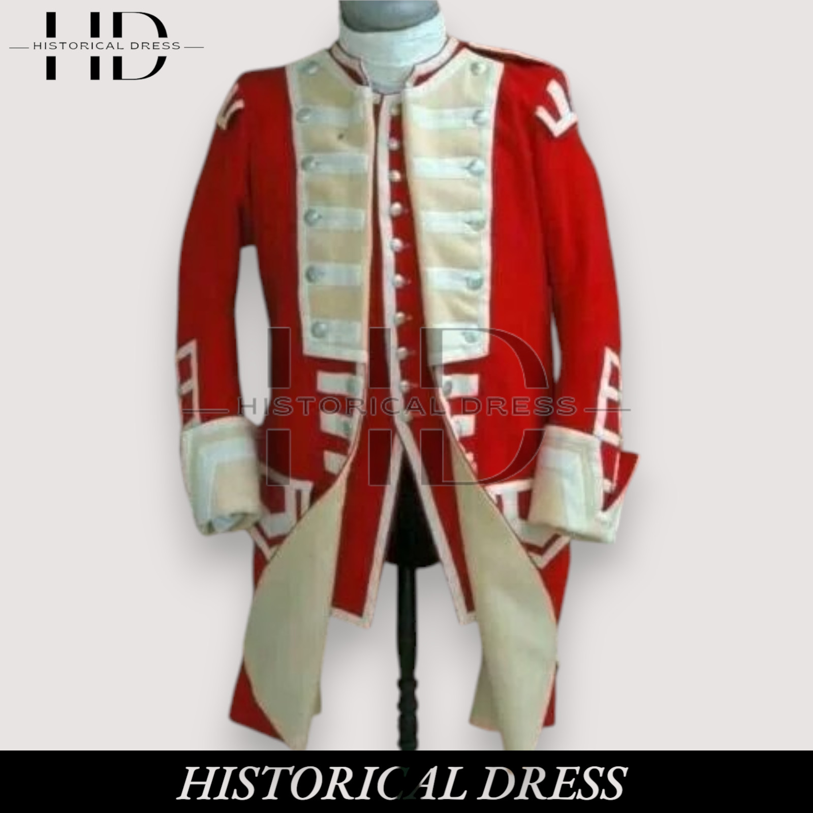 Men’s British 40th Regt Red Wool Coat & Vest | Napoleonic Grenadier Jacket