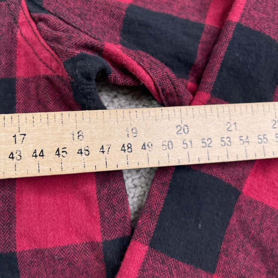 Five Brother Womens Shirt Medium Red Black Buffalo Plaid Heavy Flannel Tunic