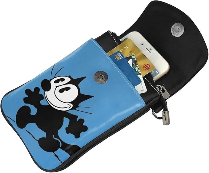 Felix the Cat Smartphone Pouch PU Leather Shoulder Bag 19cm x 12.5cm x 4cm