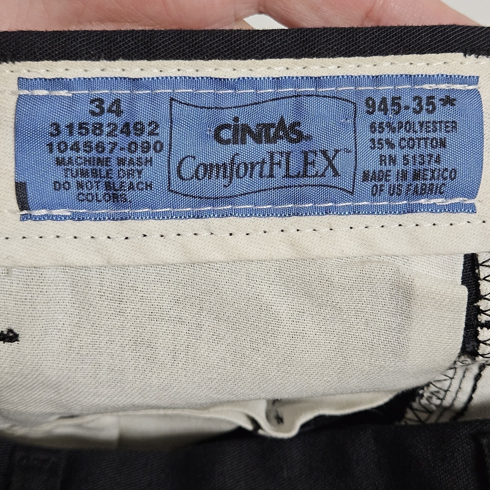 NASCAR Sprint Cup Series ComfortFLEX Work Trousers Cintas Pants Mens 34 Black