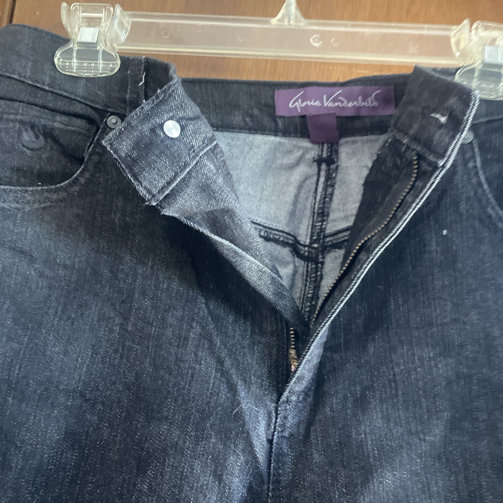 Gloria Vanderbilt AMANDA Black Jeans-Zipper/Button Closure-Size 14 MISSY AVERAGE