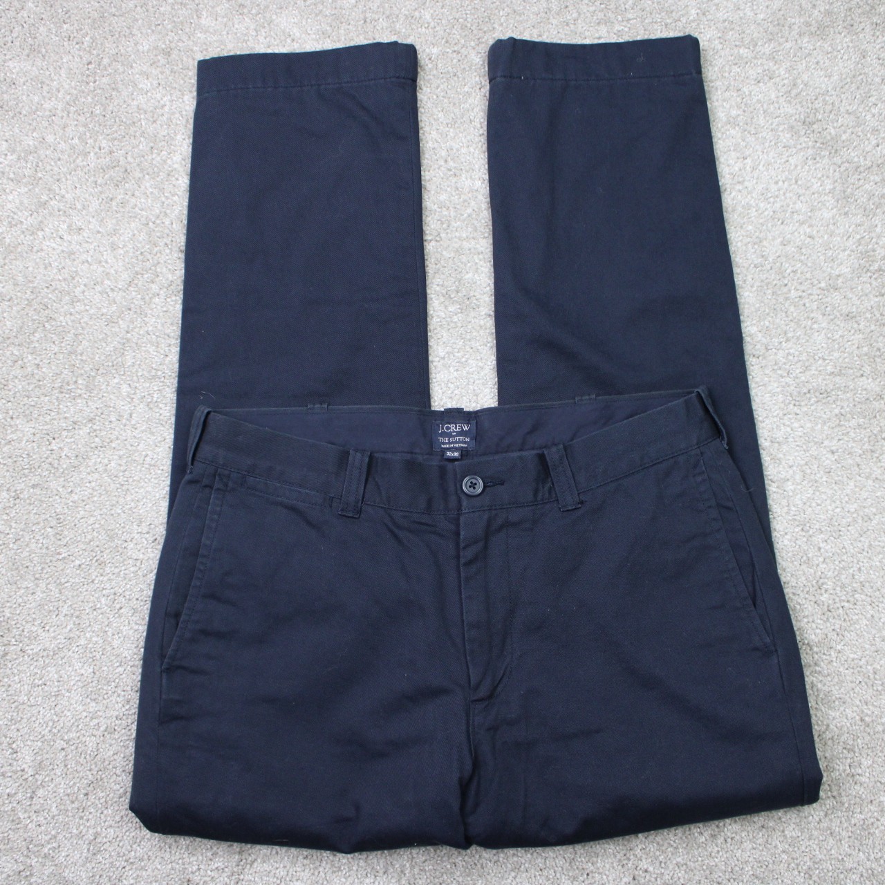 J. Crew Chino Pants Men 32×30 Blue The Sutton Flannel Lined 100% Cotton Straight