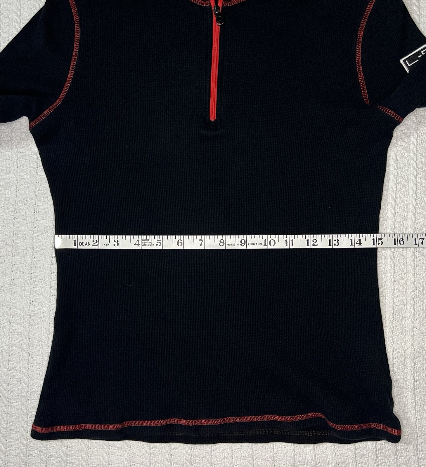 Ralph Lauren Active Top Crest Logo Ski Snowflake 1/4 Zip Black MD 16” X 22”