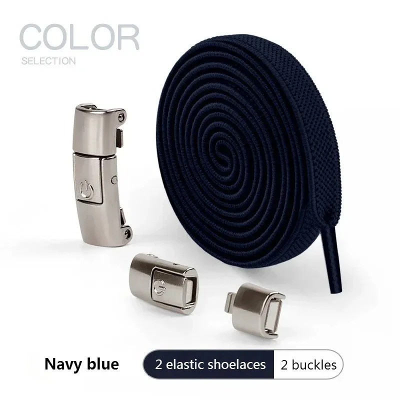 No Tie Elastic Shoe Laces 8MM Flat Press Lock Shoelaces For Kids Adults Sneaker