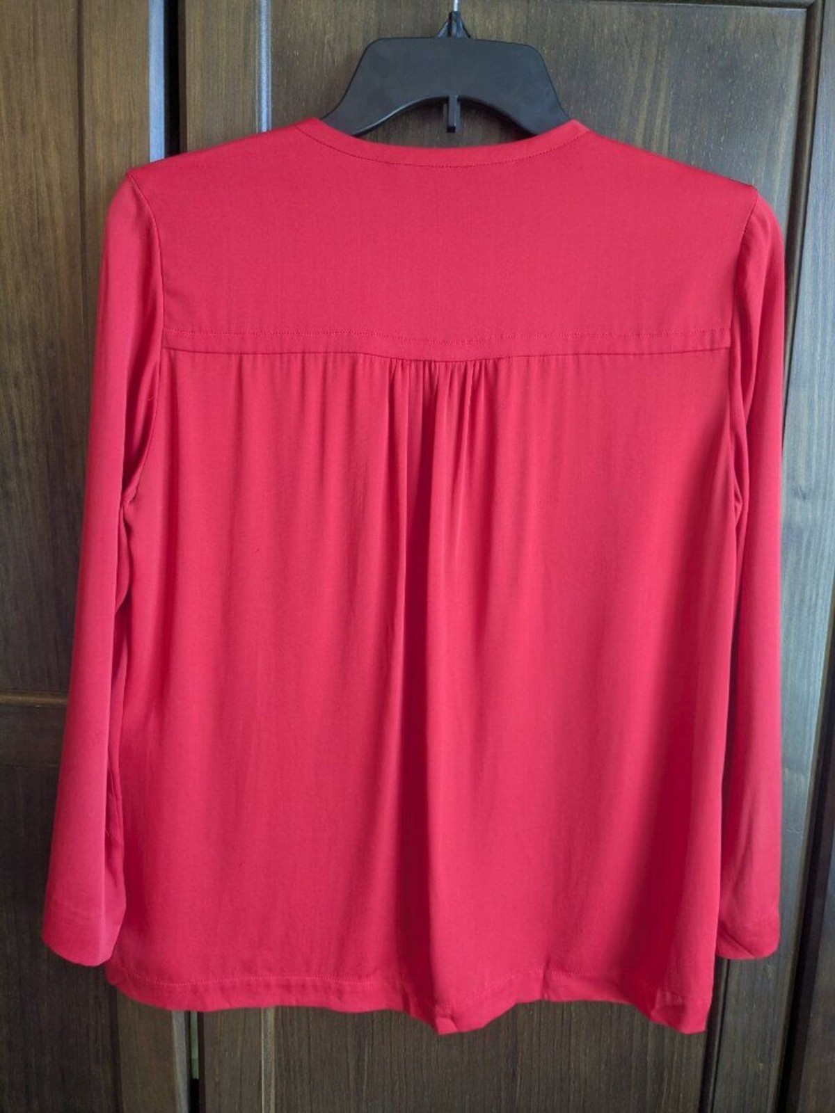 Diane von Furstenberg Red Tie‑Neck Blouse – Size 2