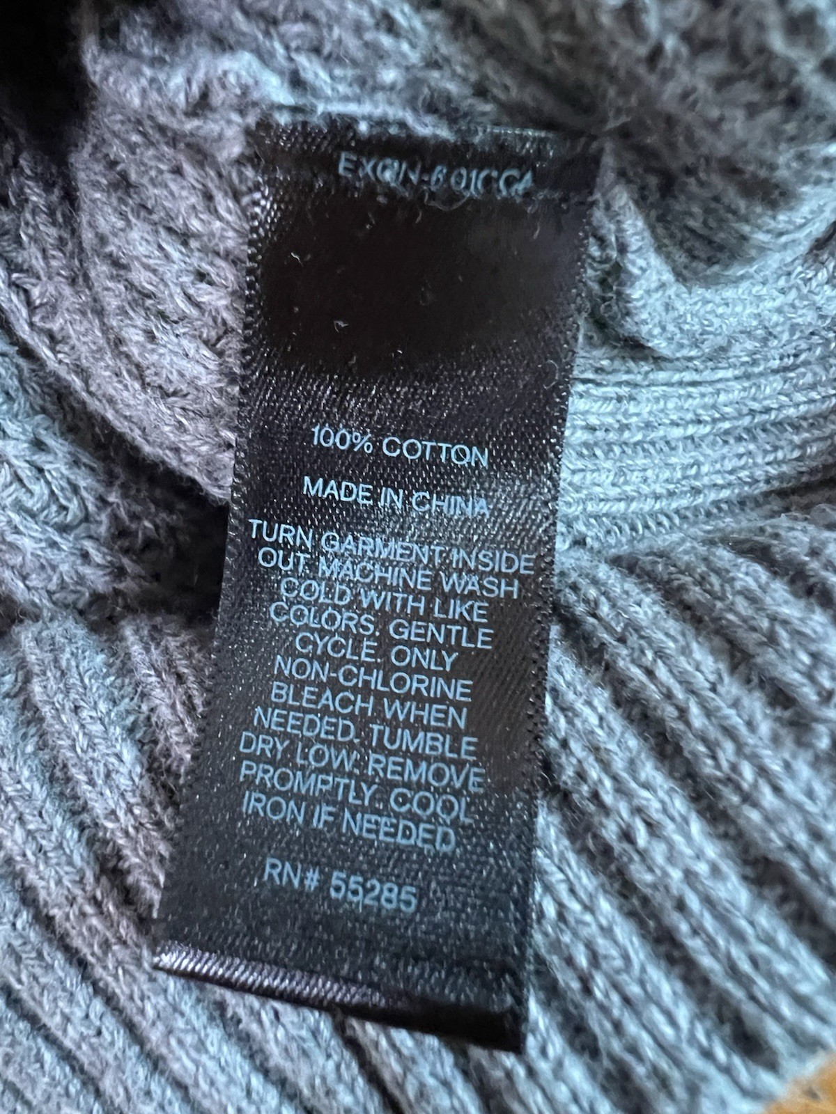 Express Mens Gray Shawl Collar Sweater 100% Cotton Ribbed Knit Pullover