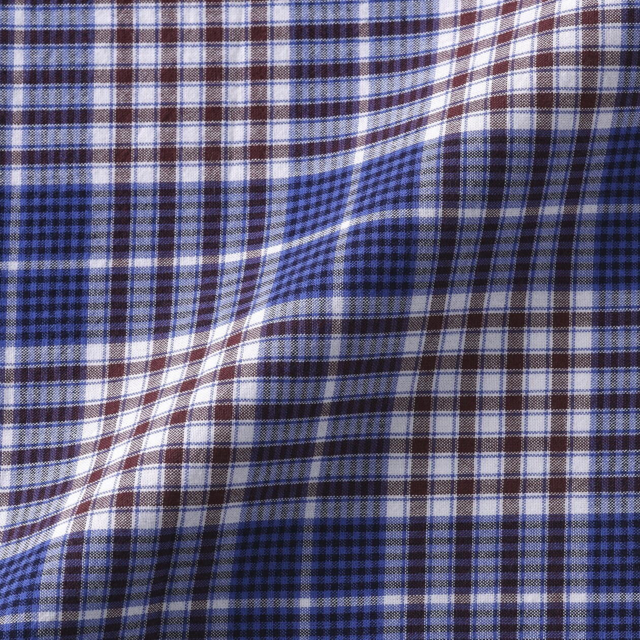 MUJI Womens 100% Organic Cotton Madras Check Cropped Shirt Blue FedEx