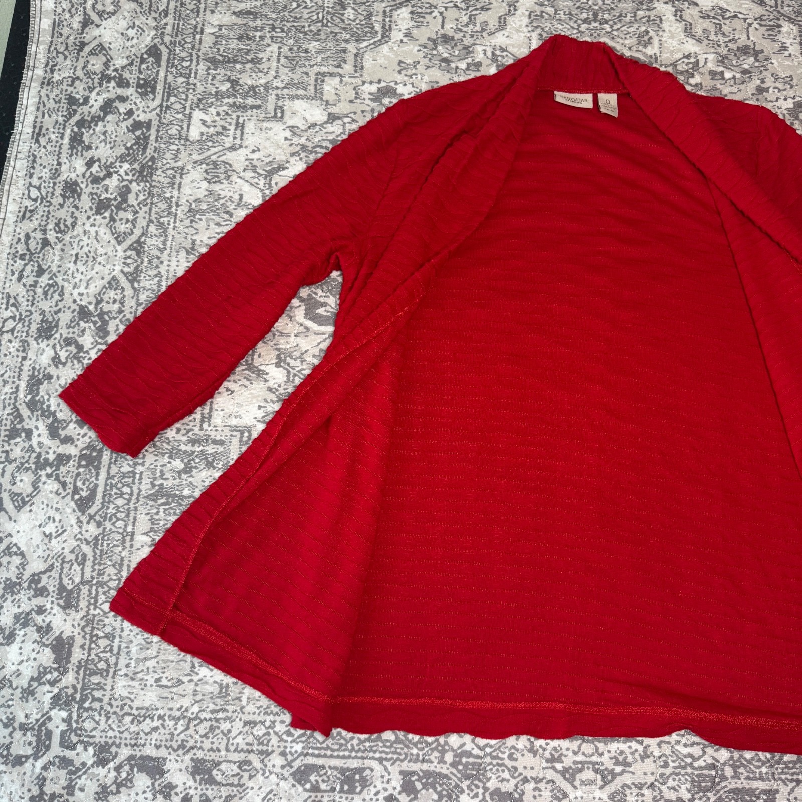 Chico’s Easy Wear Red Lightweight Open Cardigan Size 0 (Small/Medium)