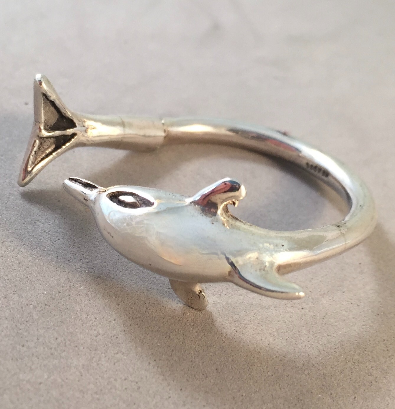 .925 Sterling Silver Dolphin Keychain 14.6 grams NEW MC01