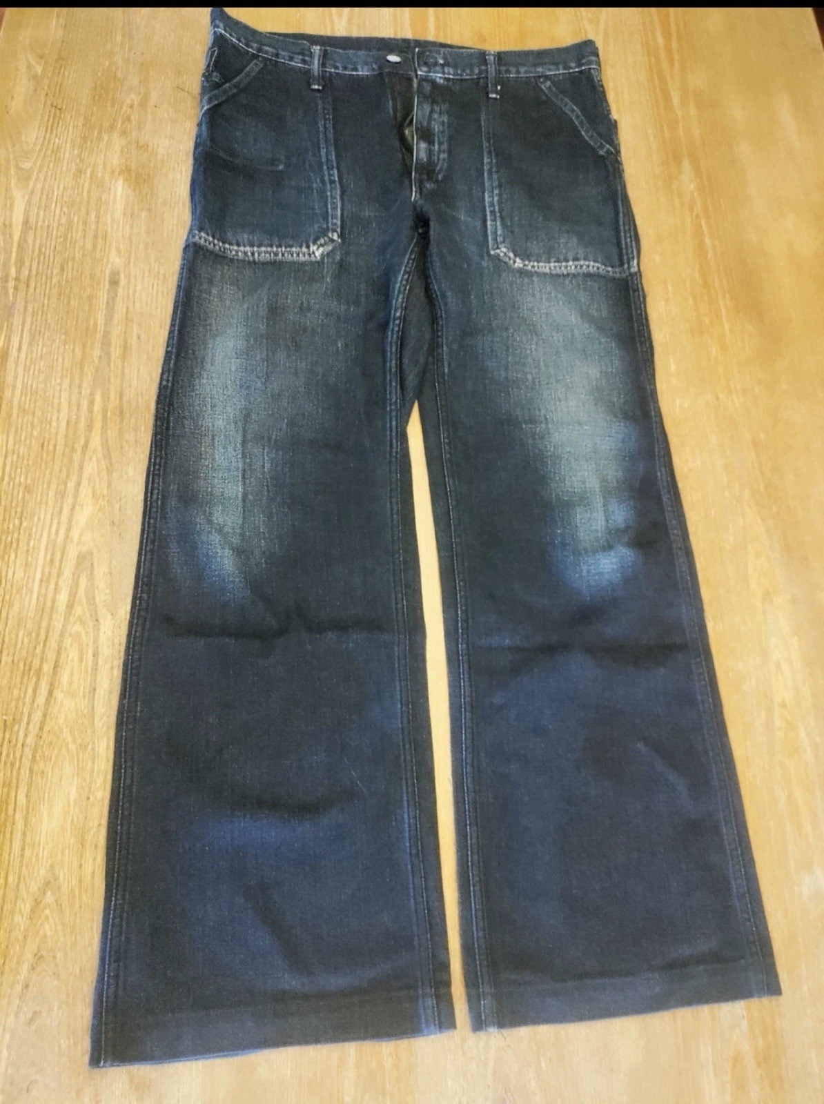 45 rpm denim pants, Indigo dyeing, vintage, Made in Japan, size-33, Hand made