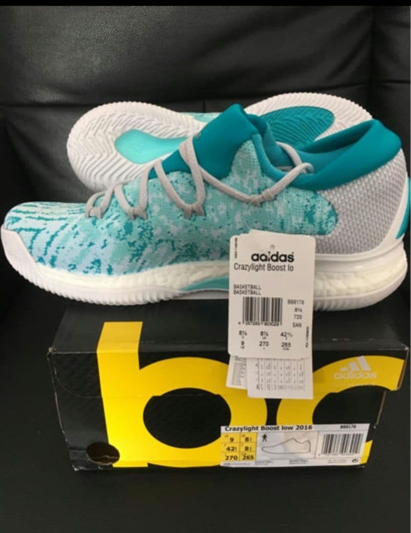 Deadstock 2016 Adidas Crazylight Boost Low Clear Aqua Ftwwht Energy BB8178 Us9