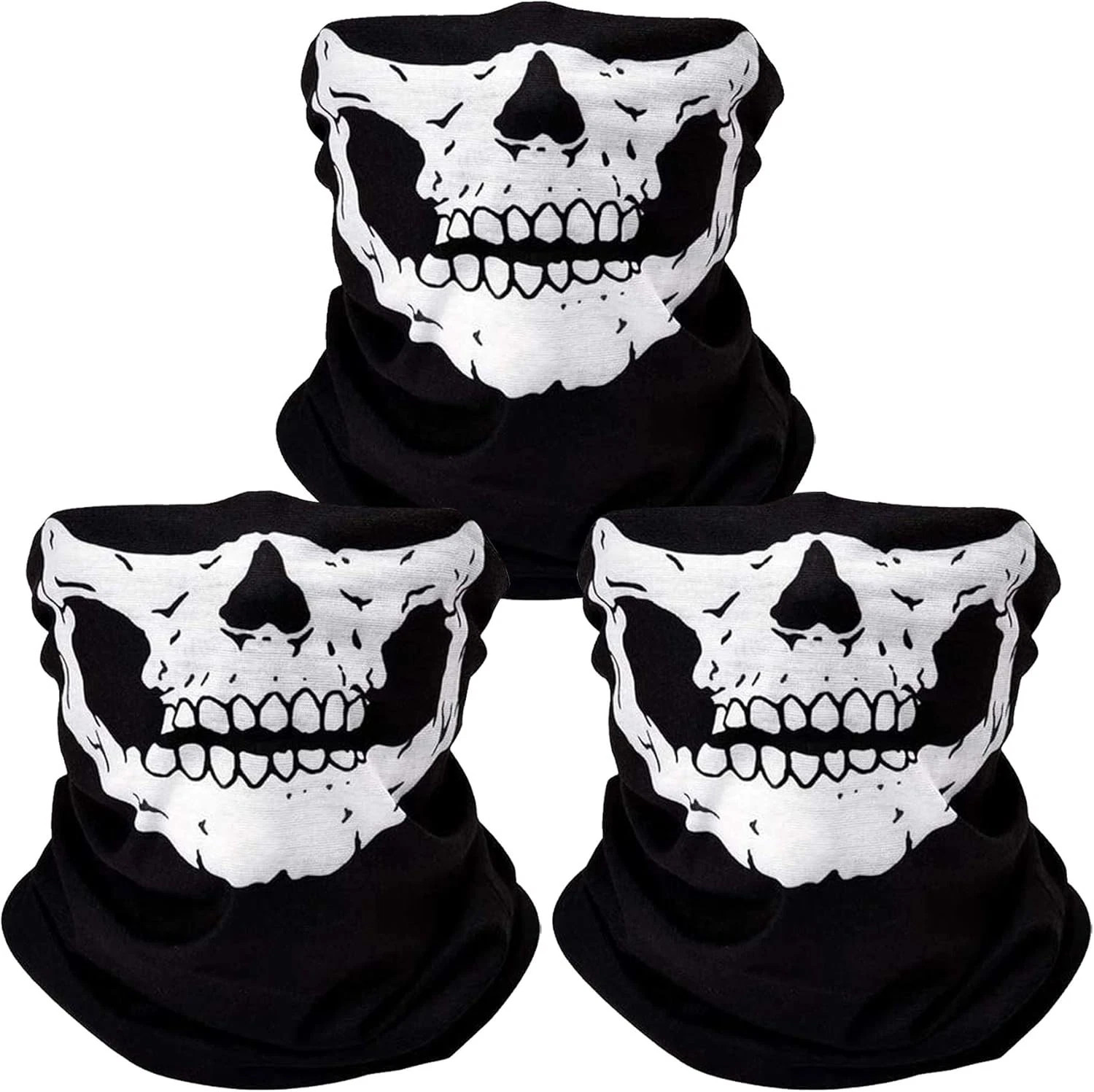 Skull Chin Masks, Breathable Face Mask Skull Seamless Balaclava Mask Headwear