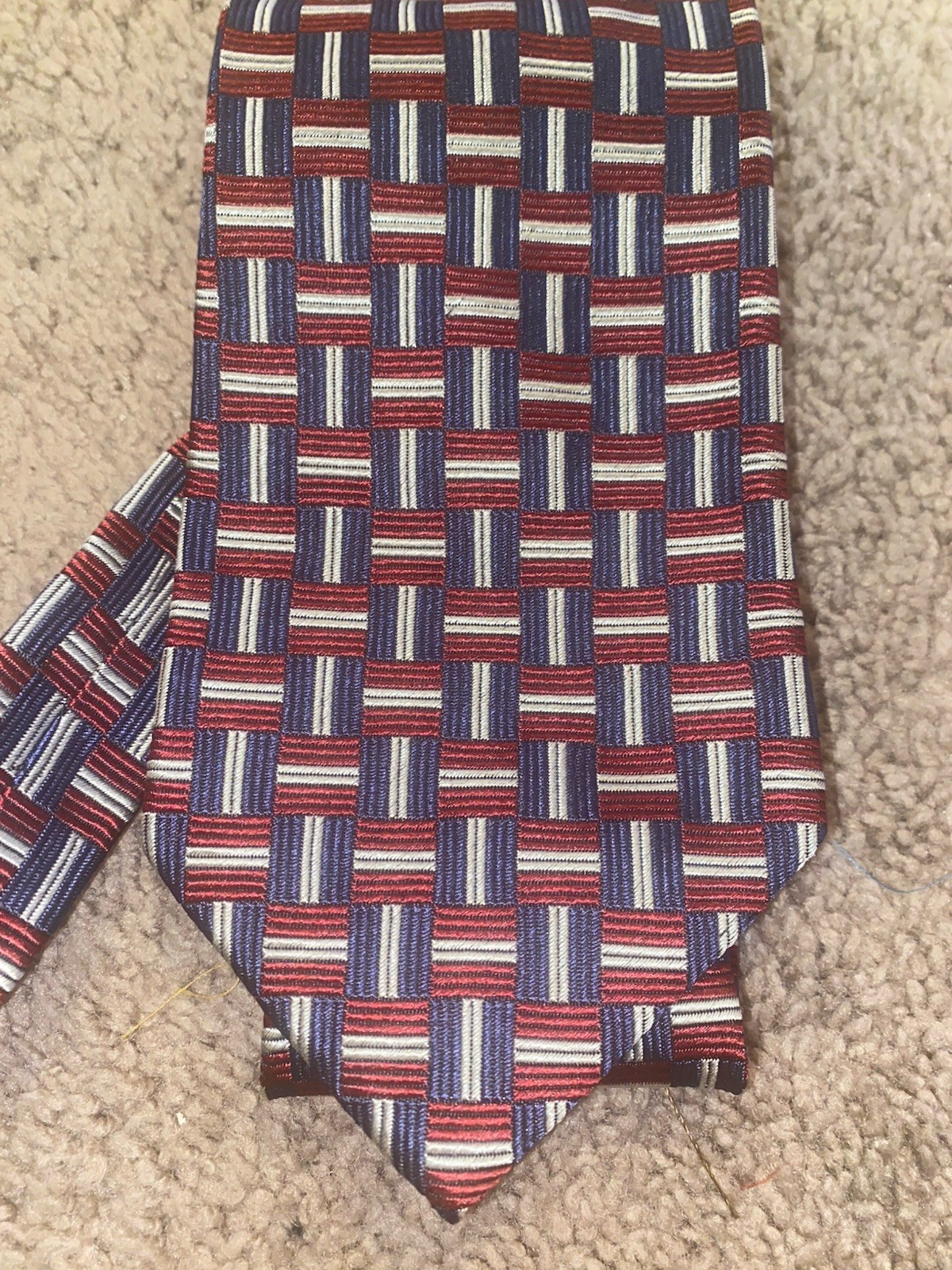 WeiShang Paul Fredrick Red White Blue Men’s Necktie Lot Patriotic USA Silk