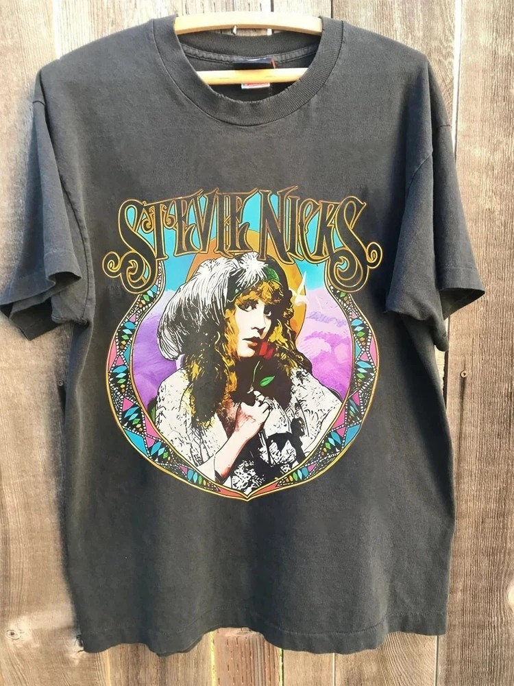 Stevie Nicks Vintage Tour Shirt Charcoal Music Fan Tee
