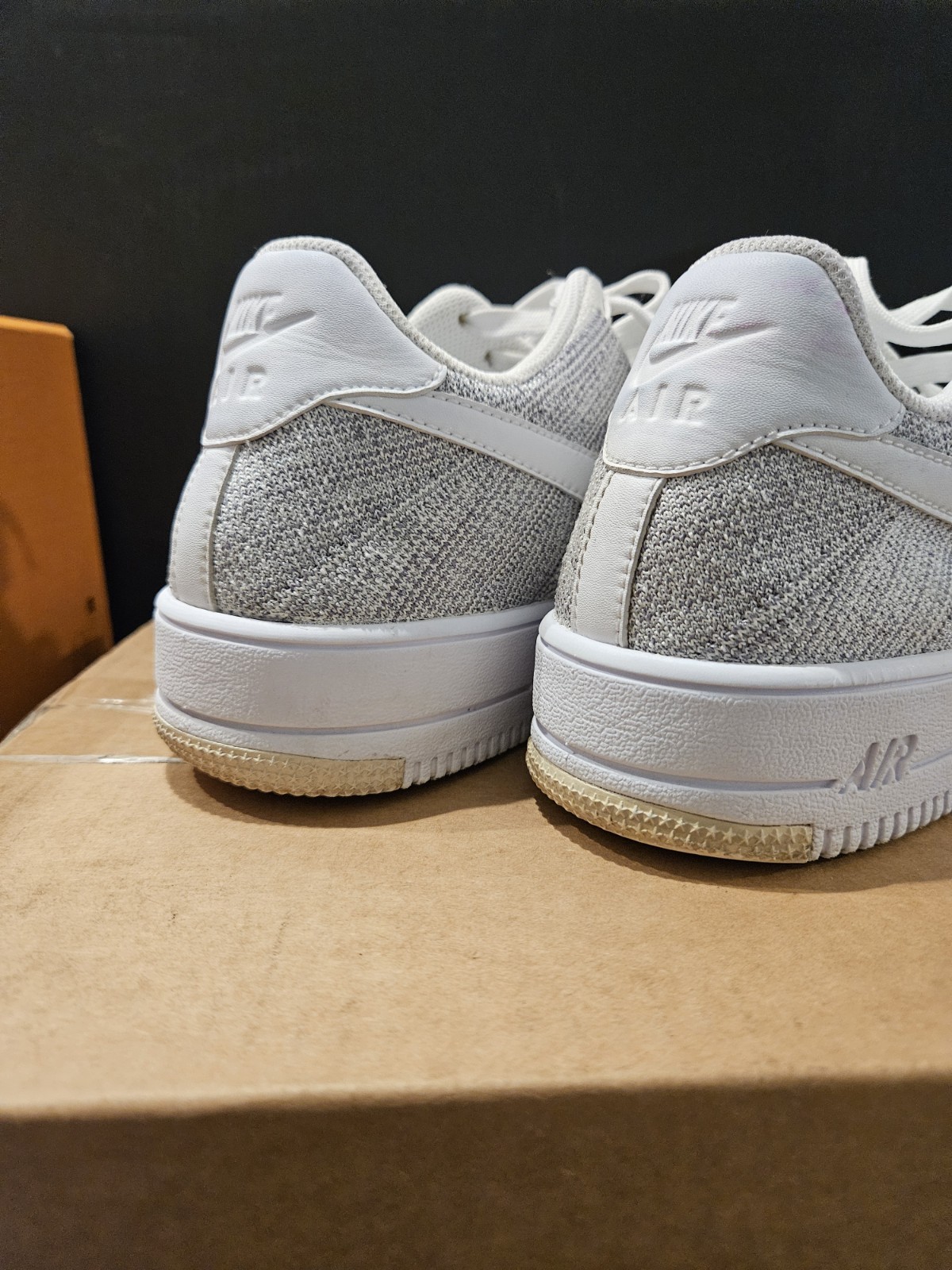 NIKE 2015 AIR FORCE 1 LOW 817419-006 FLYKNIT COOL GREY US 10.5