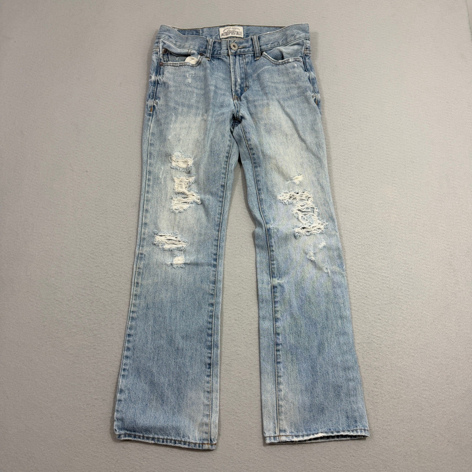 Vintage Aeropostale Driggs Slim Bootcut Jeans Men’s 28×30 Blue Distressed y2k
