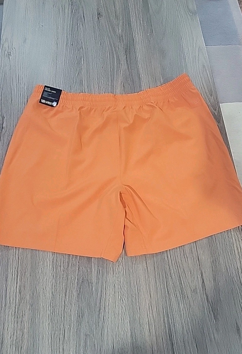 VRST 7″ All In Shorts Unlined Tangerine Sz XL Stretch Quick Dry Zipper Pocket