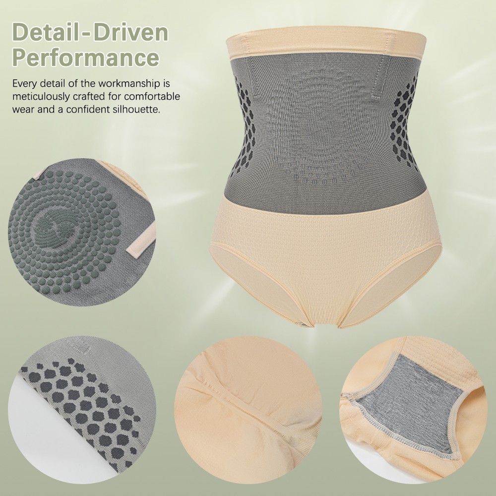 High Waist Tummy Control Briefs Honeycomb Compression Waist Trainer Shaper