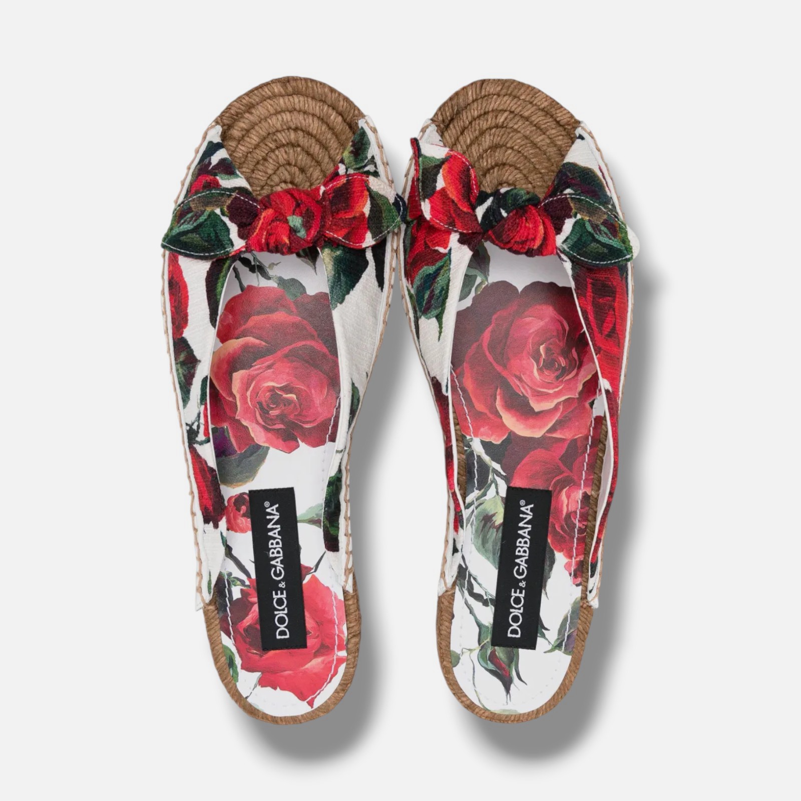 Dolce&Gabbana Women’s Red Knotted Espadrille Sandals Shoes Size EU:35 US:5