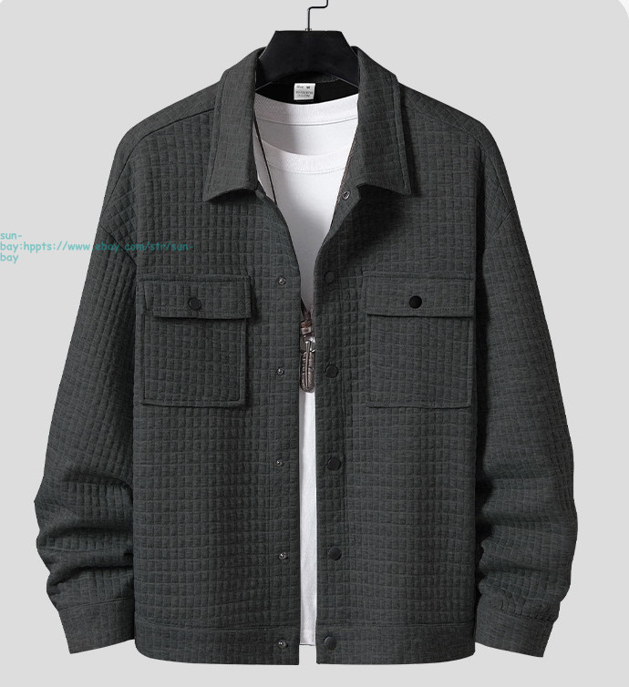 Men’s Button Down Jacket Causal Long Sleeve LightWeight Coats with Flap Pockets