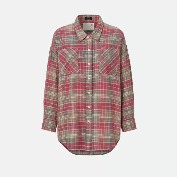 R13 DROP NECK WORKSHIRT Loose-shouldered Stylish Layered Classic Plaid Size S